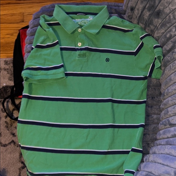 Green Striped Nautica Polo Shirt XL - Picture 1 of 4